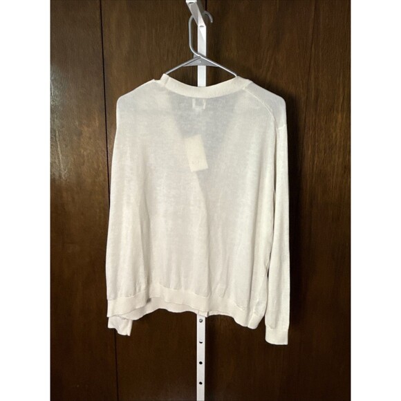 A New Day Cream Cardigan Sweater Women’s XXL Button-Up Lightweight Knit - Picture 3 of 4